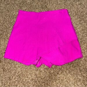 American Threads dark pink fuschia shorts with cross front skirt appearance
